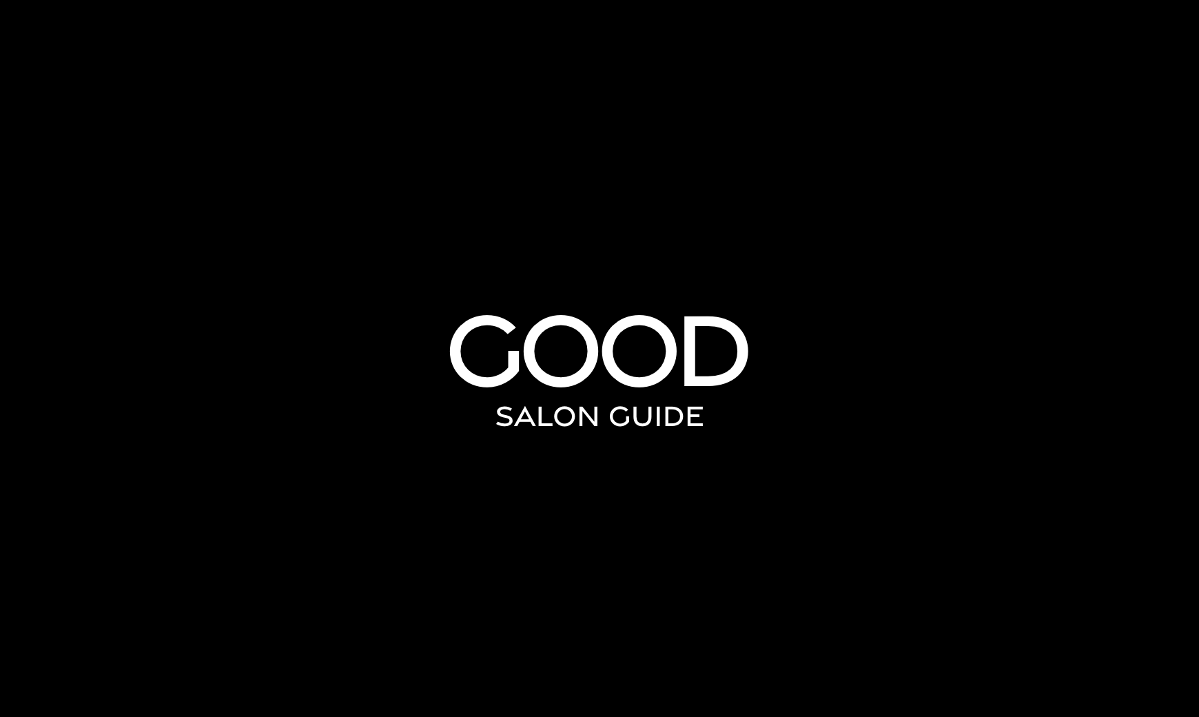 Good Salon Guide logo on black background