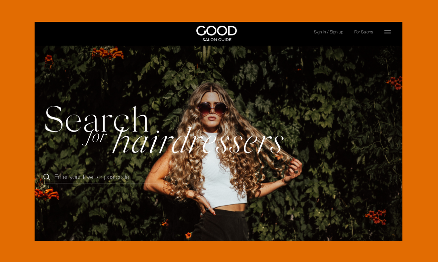 Good Salon Guide's bespoke web design home page