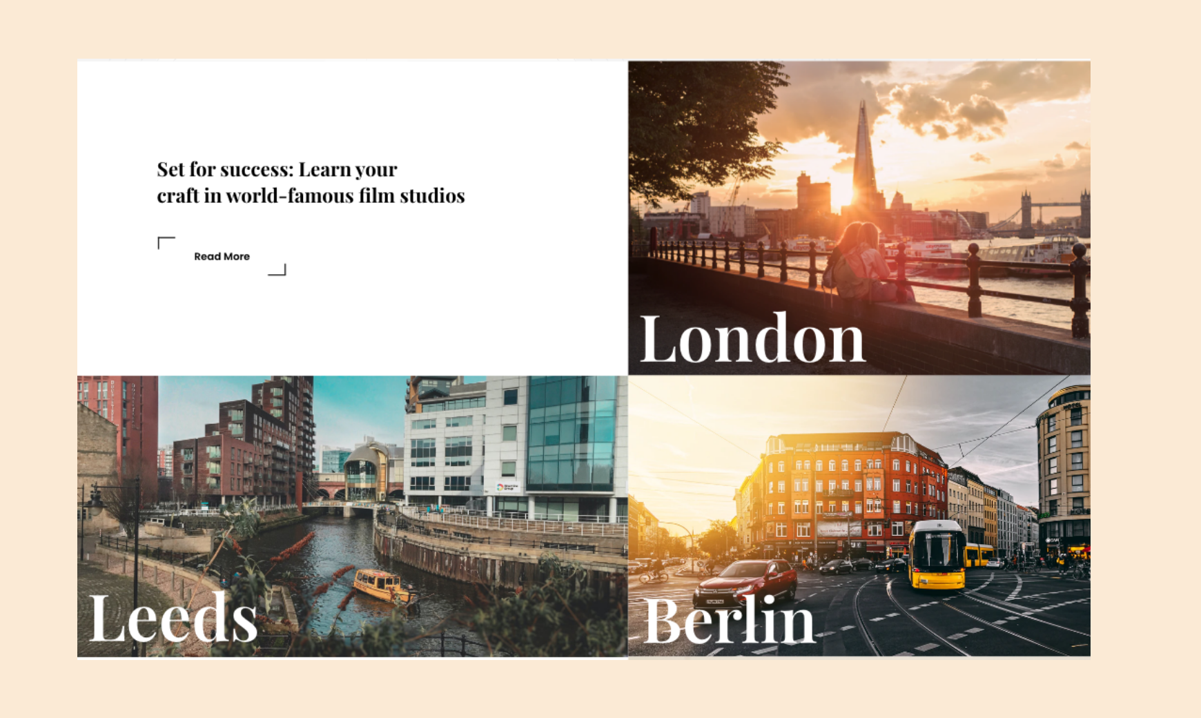 MetFilm School's bespoke web design locations page