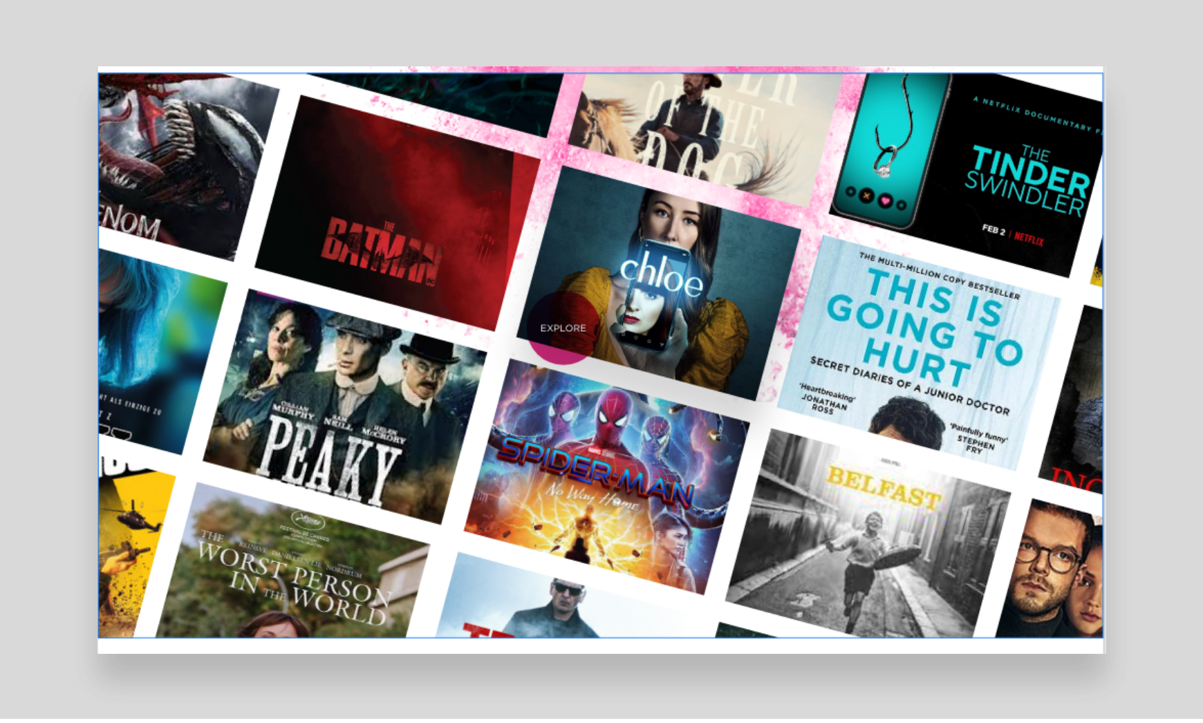 National Film and Television School (NFTS) bespoke web design portfolio snapshot