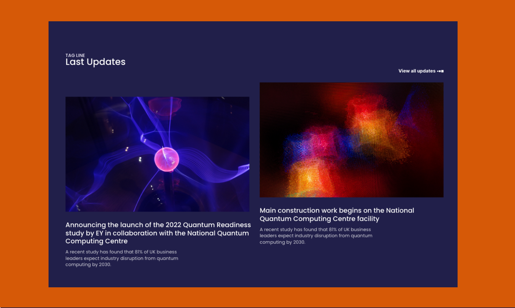 National Quantum Computing Centre (NQCC) bespoke web design news page