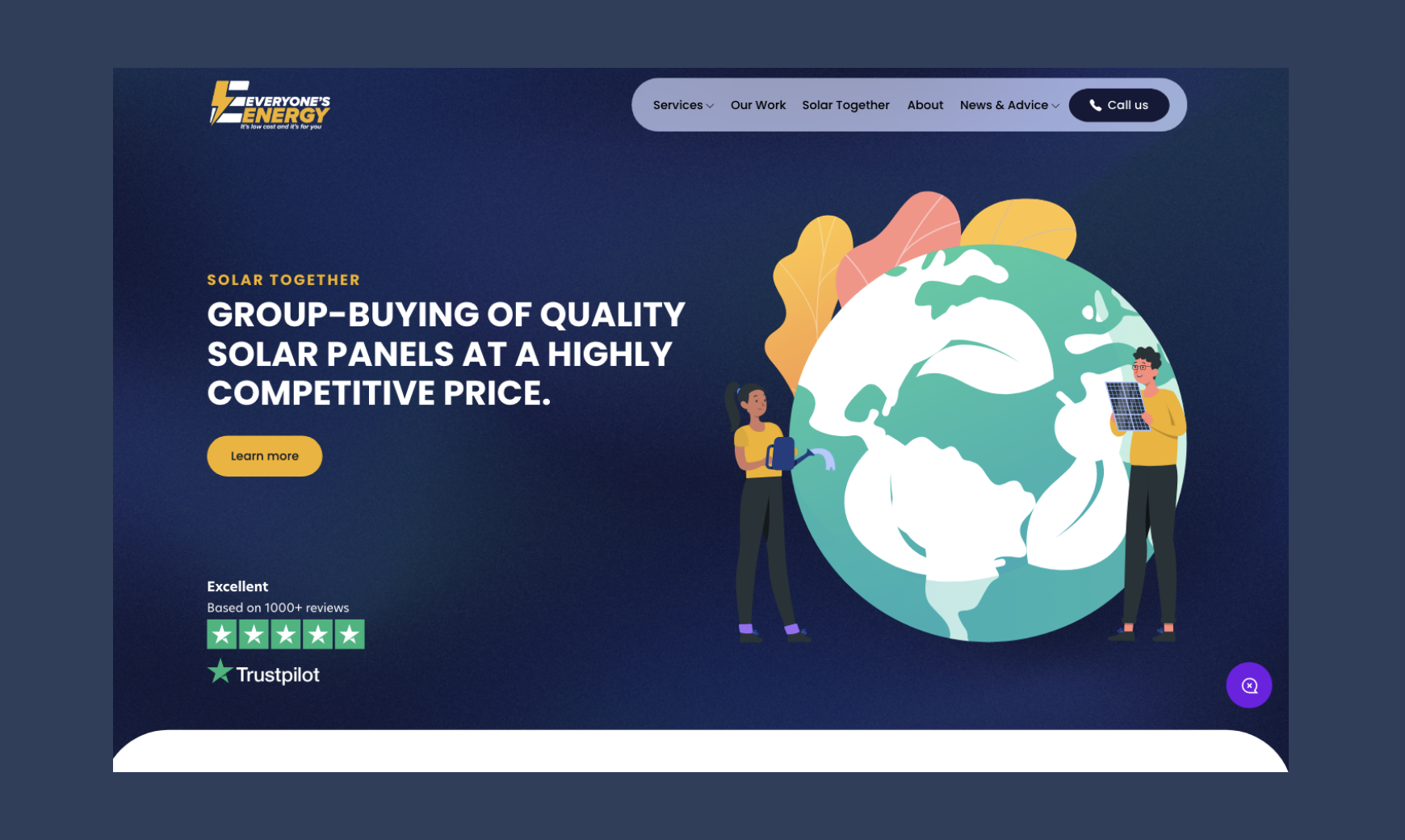 Everyone's Energy's bespoke web design Solar Together page