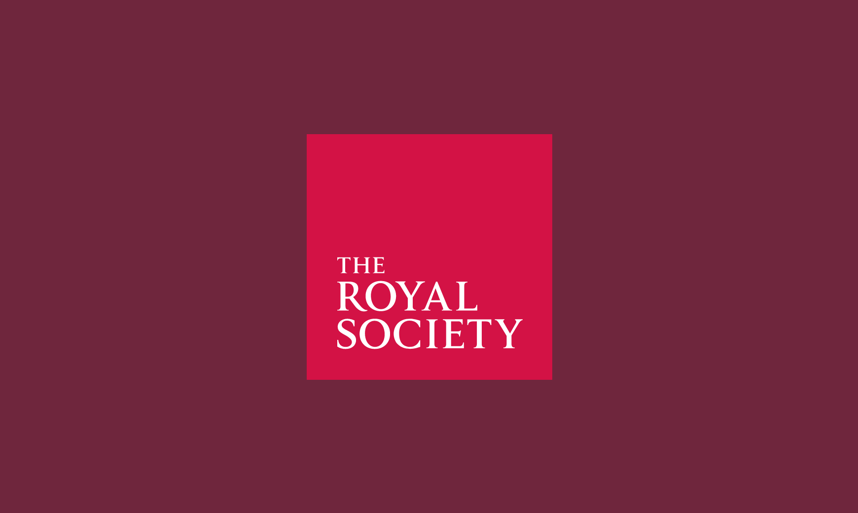 Royal Society logo on dark red background