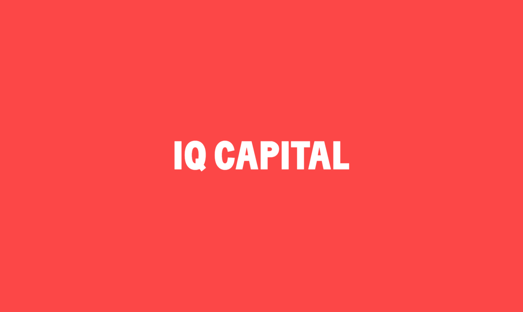 IQ Capital logo on a red background