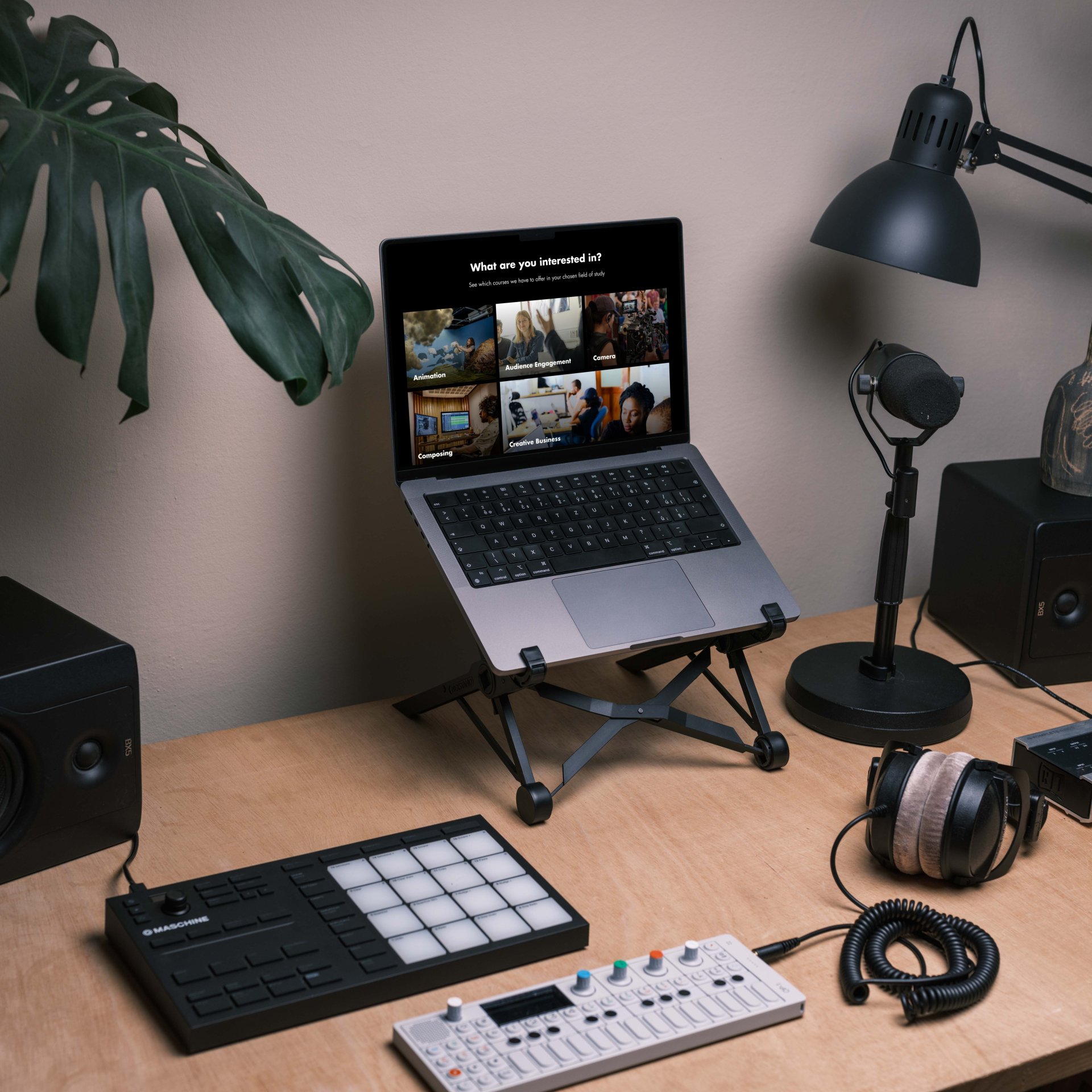 Laptop displaying National Film and Television School's (NFTS) bespoke web design within the education sector