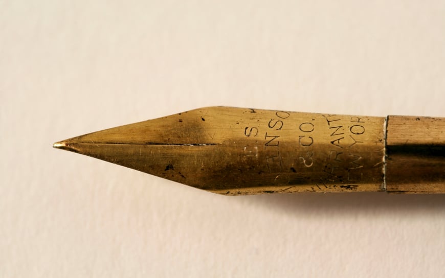 old pen used for legal marketing writing