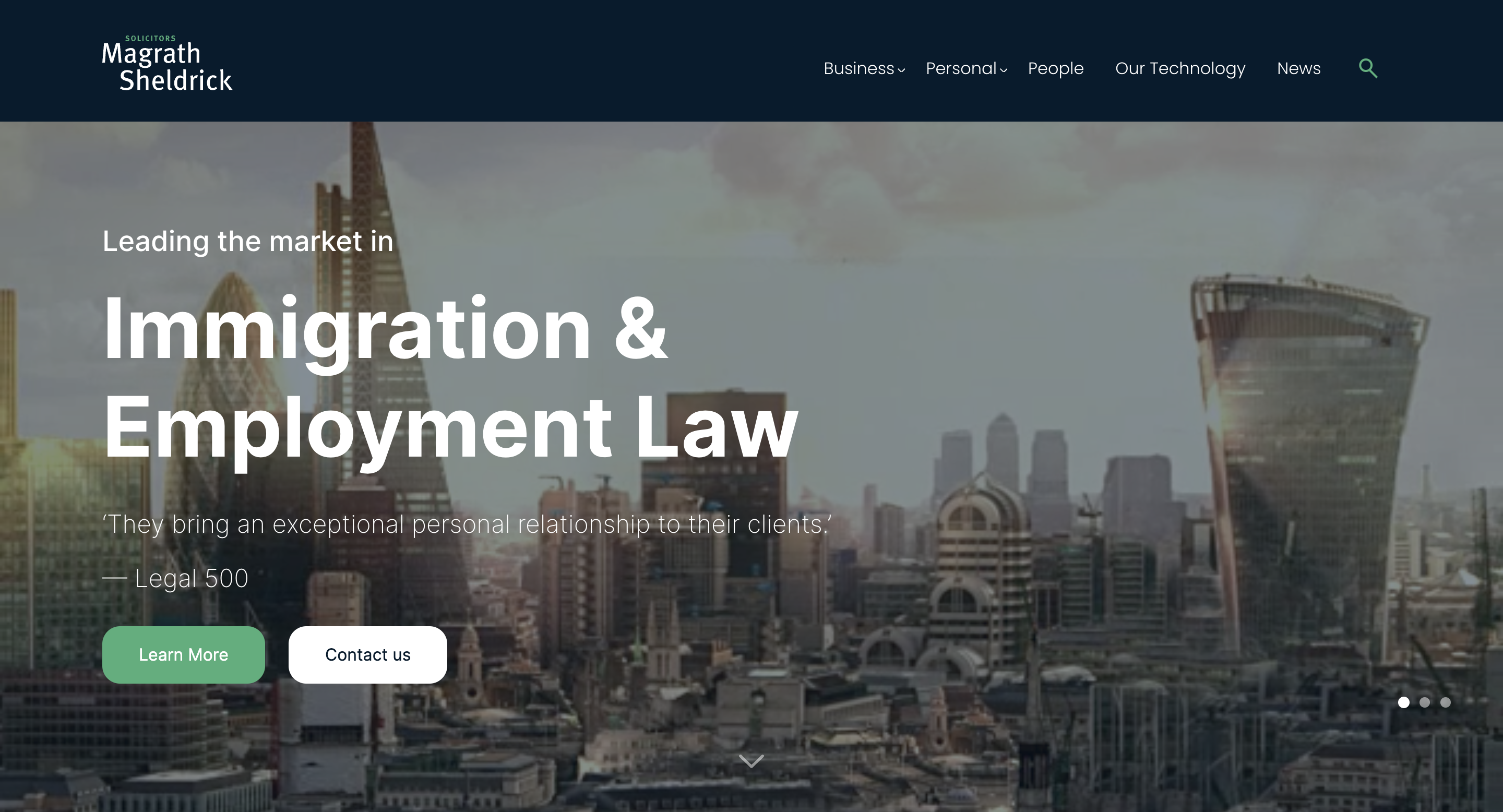 Magrath Sheldrick web design home page