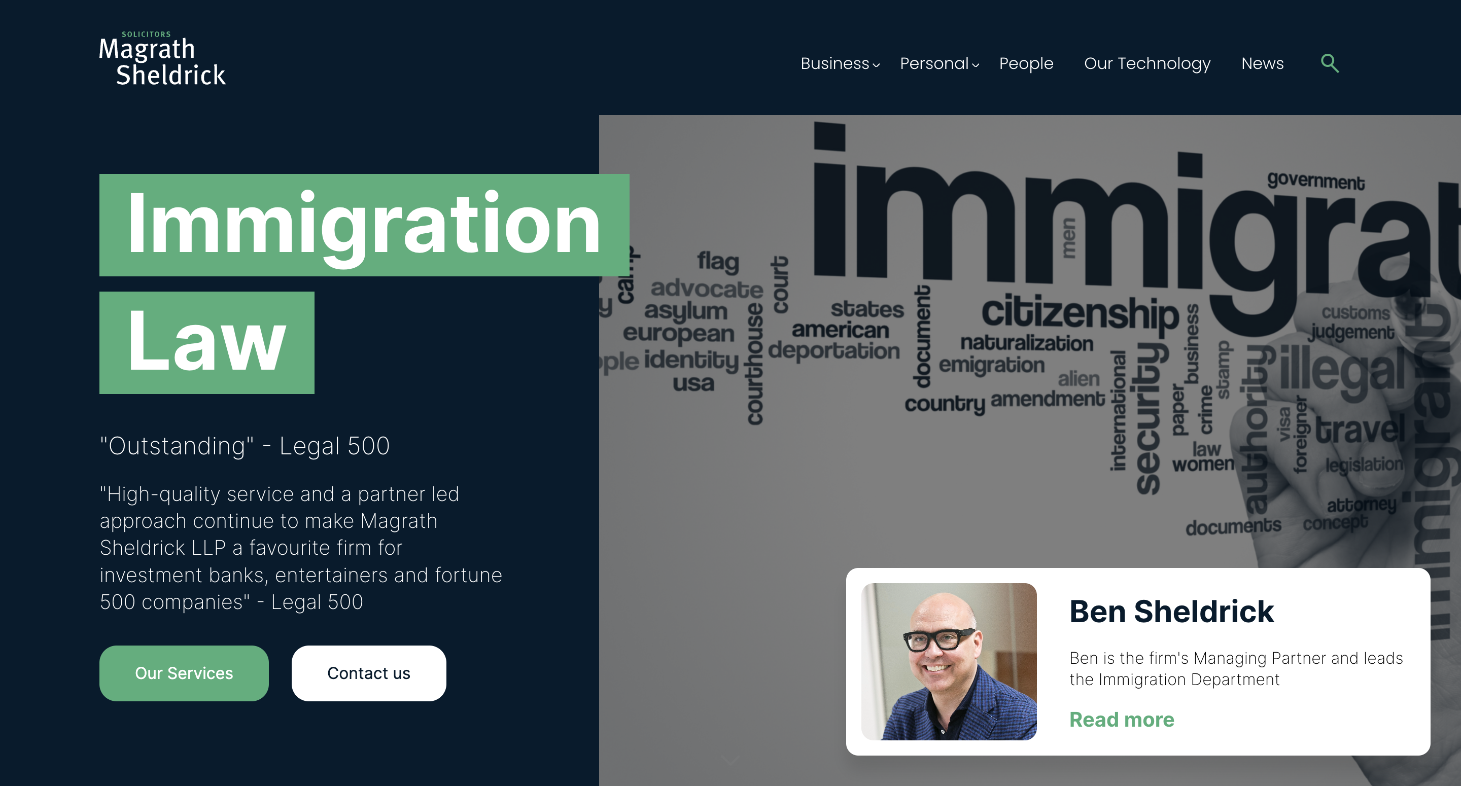 Magrath Sheldrick Web Design Service Page Immigration Law