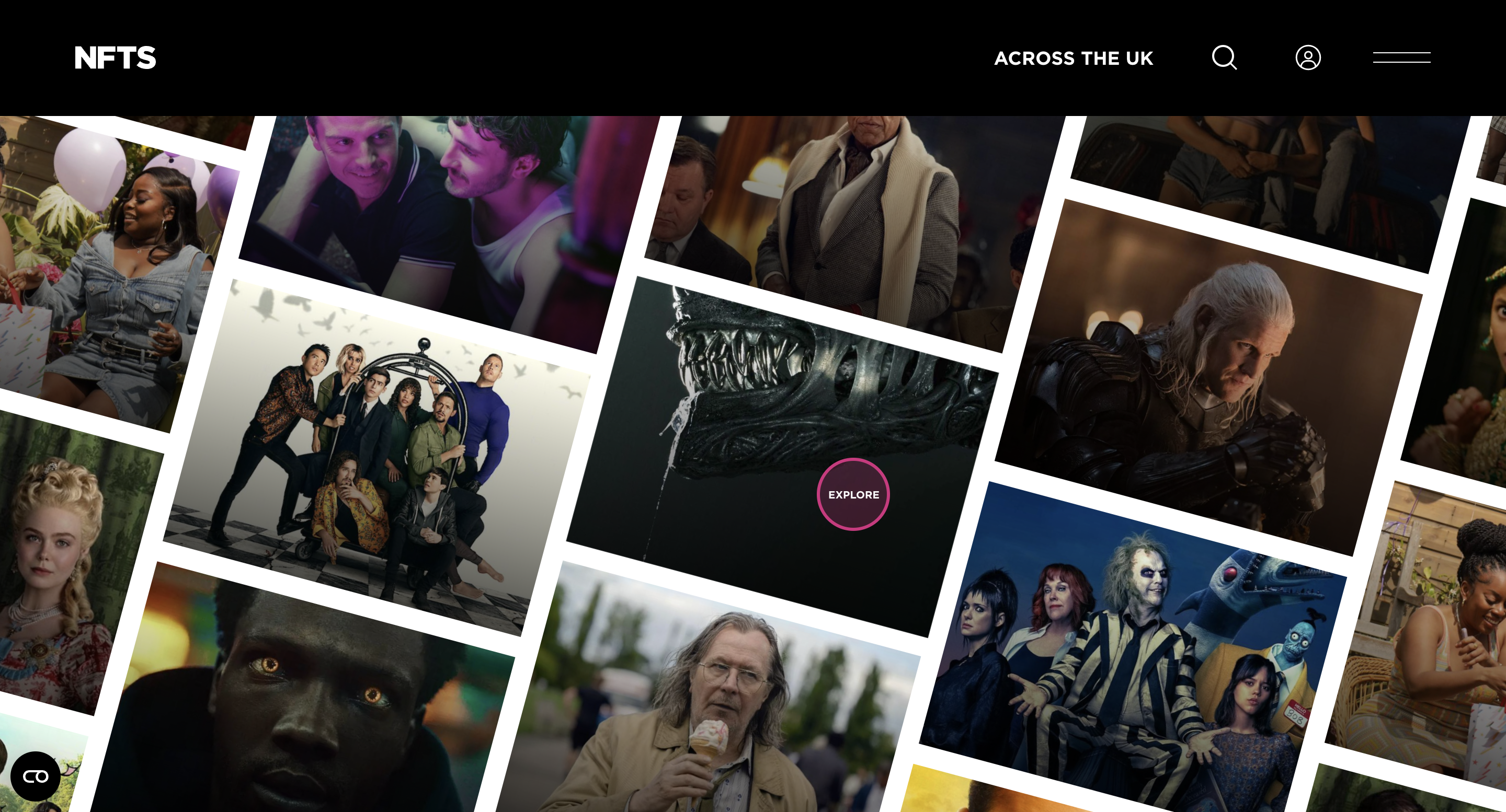 NFTS web design home page microinteractions