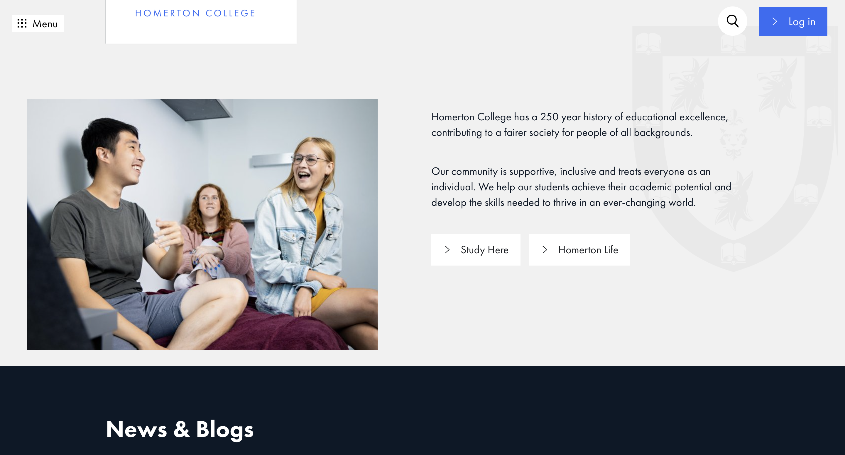 Homerton College Cambridge Web Design Student Diversity