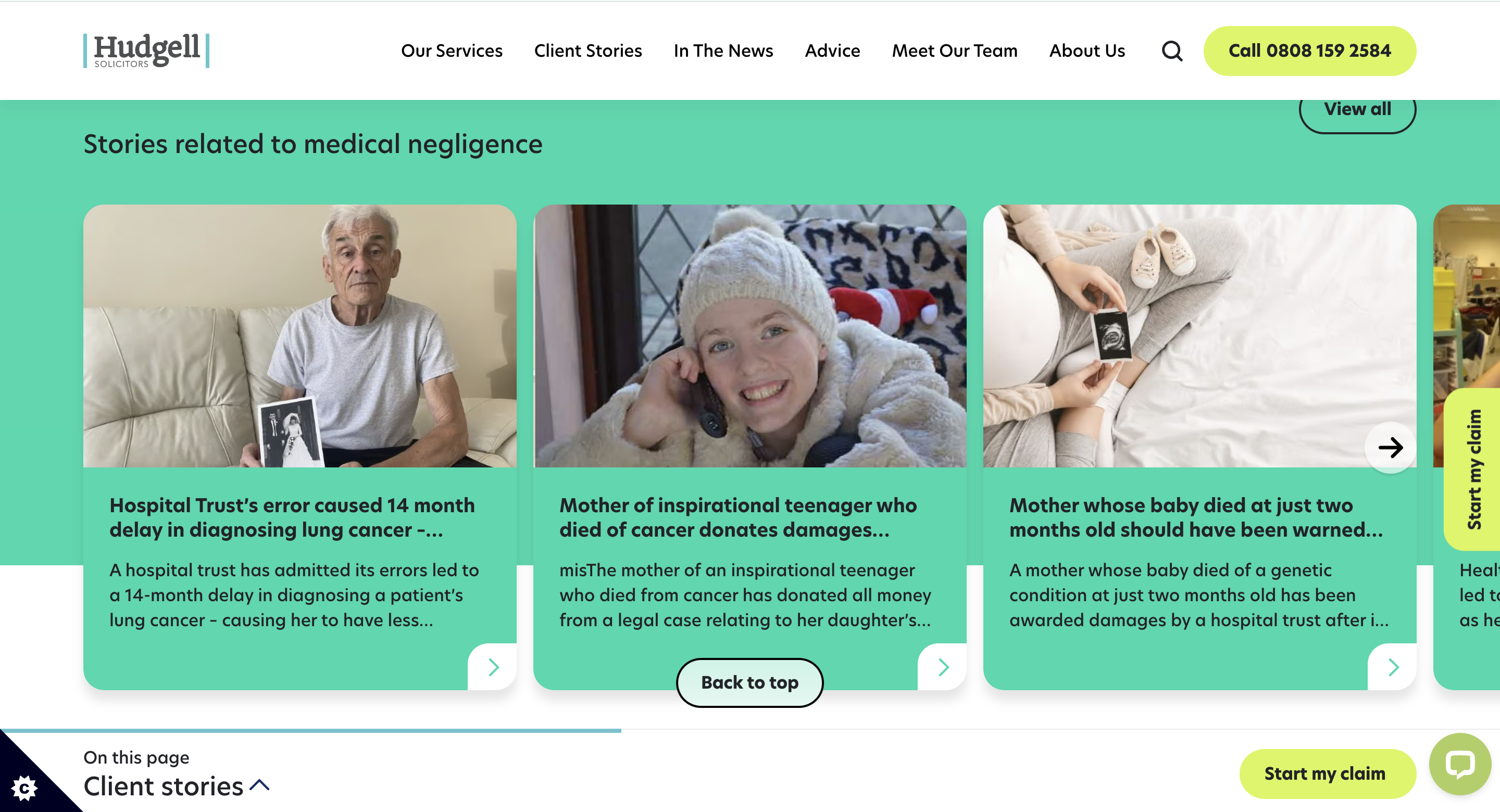 Hudgell Solicitors web design client stories