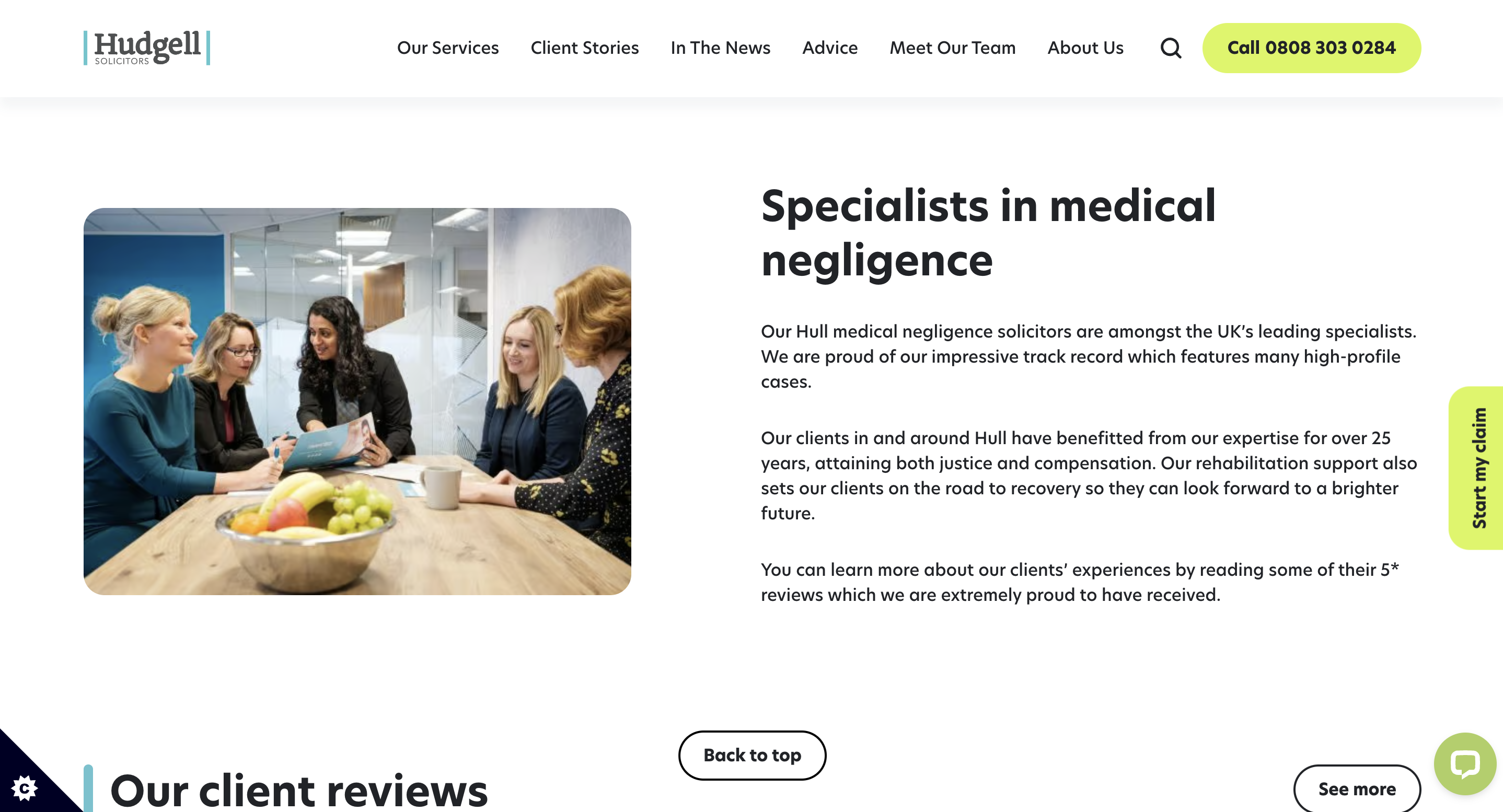 Hudgell Solicitors Local SEO page Hull