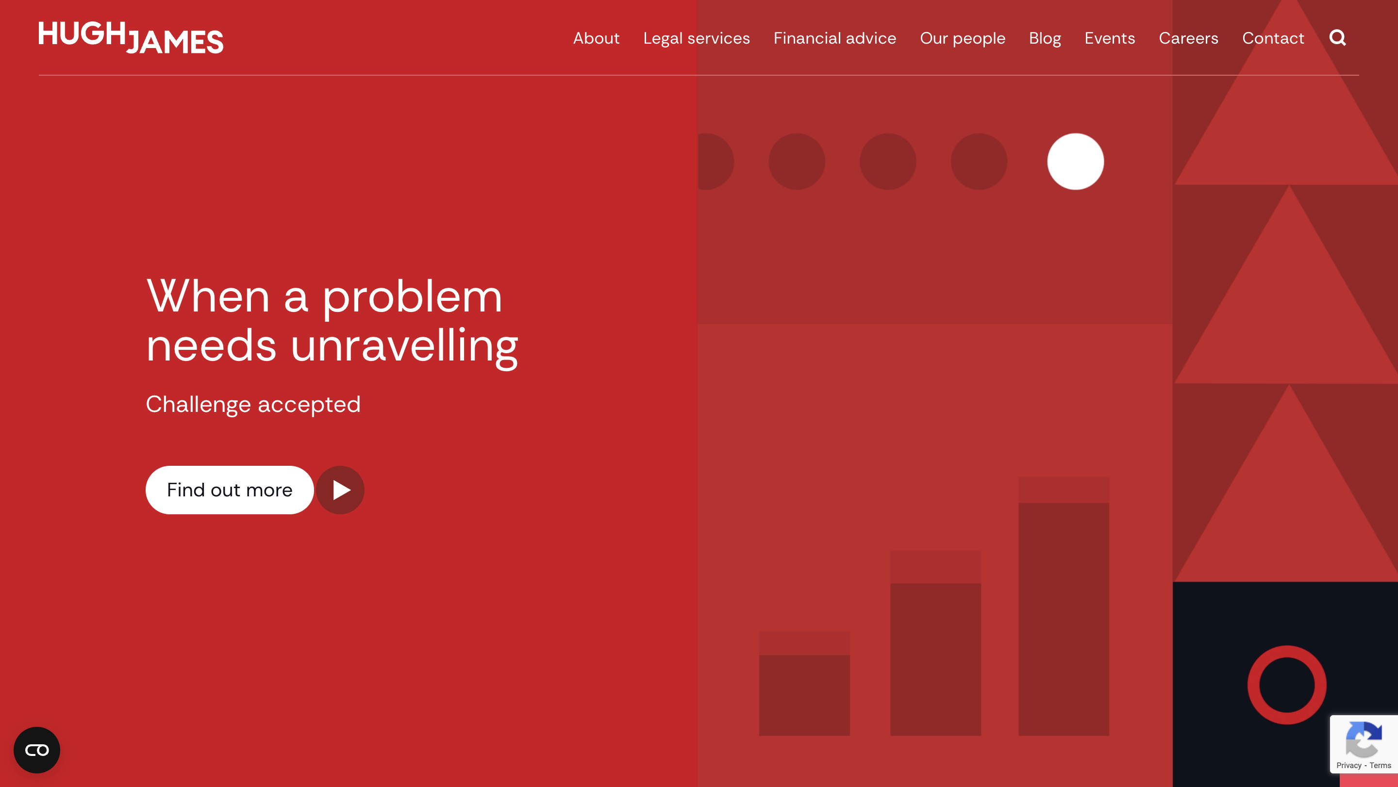 Hugh James law firm website home page
