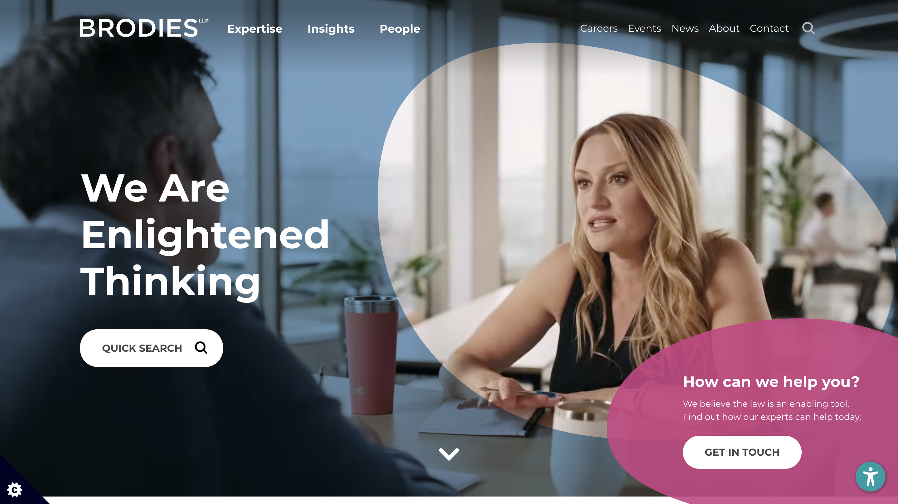 Brodies law firm website home page
