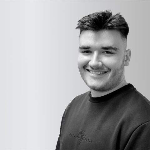 Black and white portrait image of Charlie Leighton.